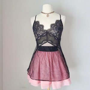 Victoria's secret Sexy Black Sheer Lace Chemise